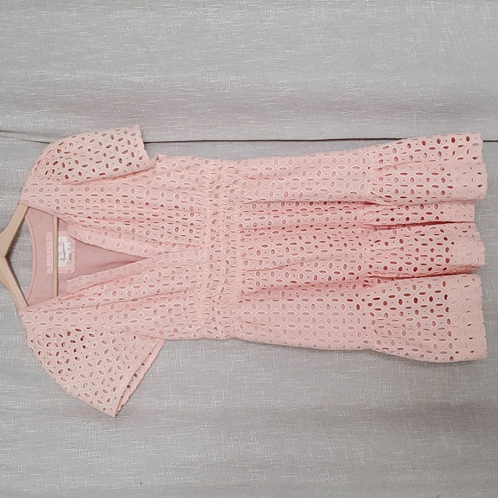Anthropologie Somerset pink eyelet dress